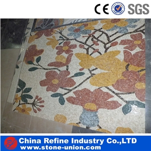 Decorative Stone Mosaic Inlay Medallion for Living Room,Polished Round Water Jet Medallions Inlay Flooring Tiles