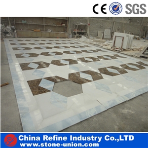 Engineered Waterjet Marble Mosaic Medallion Tile for Home Floor,Multi Color Marble Polished Inlay Flooring Tiles Pattern