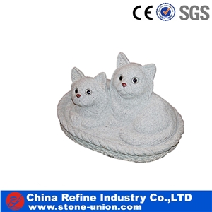 Granite Animal Carving, White Granite Sculpture, Statue