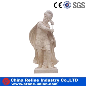 Human Sandstone Sculpture, Beige Marble Sculpture