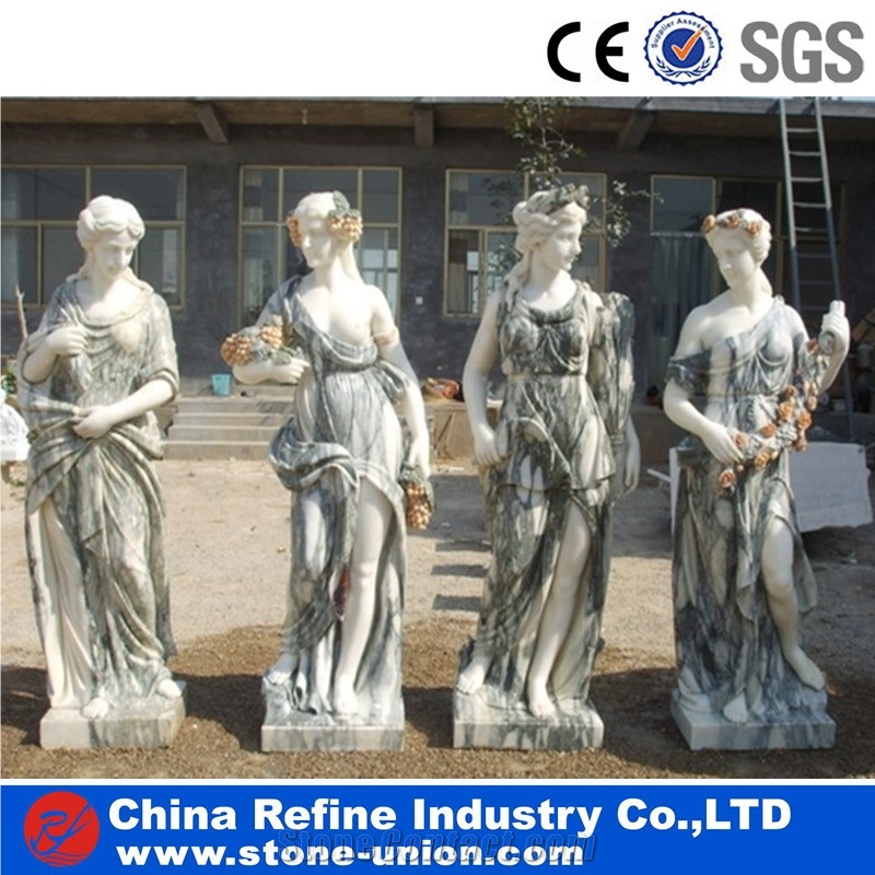 Marble Angel Statue with Wings, Garden Landscape Marble Sculpture, Western Human Statues