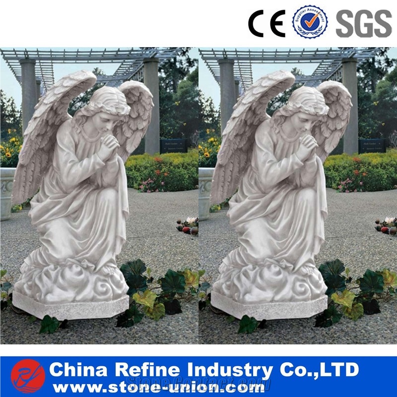 Marble Angel Statue with Wings, Garden Landscape Marble Sculpture, Western Human Statues