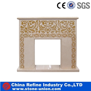 Marble Carved Indoor Fireplace Mantel,Modern Style Fireplace,Handcarved Fireplace
