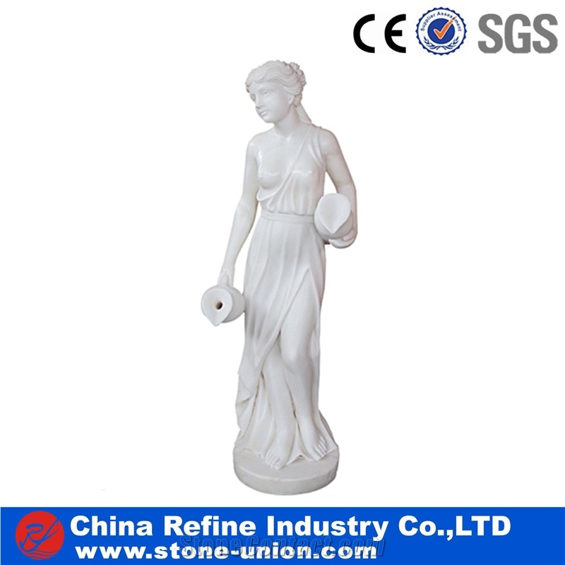 Natural White Marble Figure Statues, Handcarved Sculptures, Western Style Marble Human Sculptures & Statues