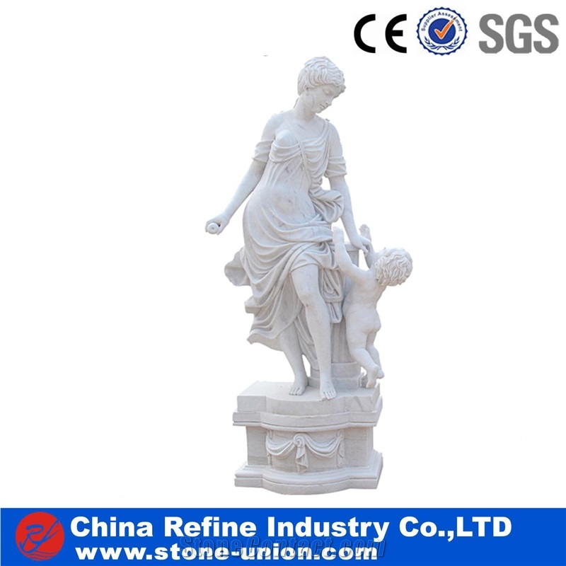 Natural White Marble Figure Statues, Handcarved Sculptures, Western Style Marble Human Sculptures & Statues