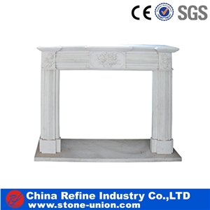 Natural White Marble Western Style Fireplace, Sculptured Fireplace,White Fireplace Mantel,Modern Fireplace Mantel,Stone Fireplace Mantel