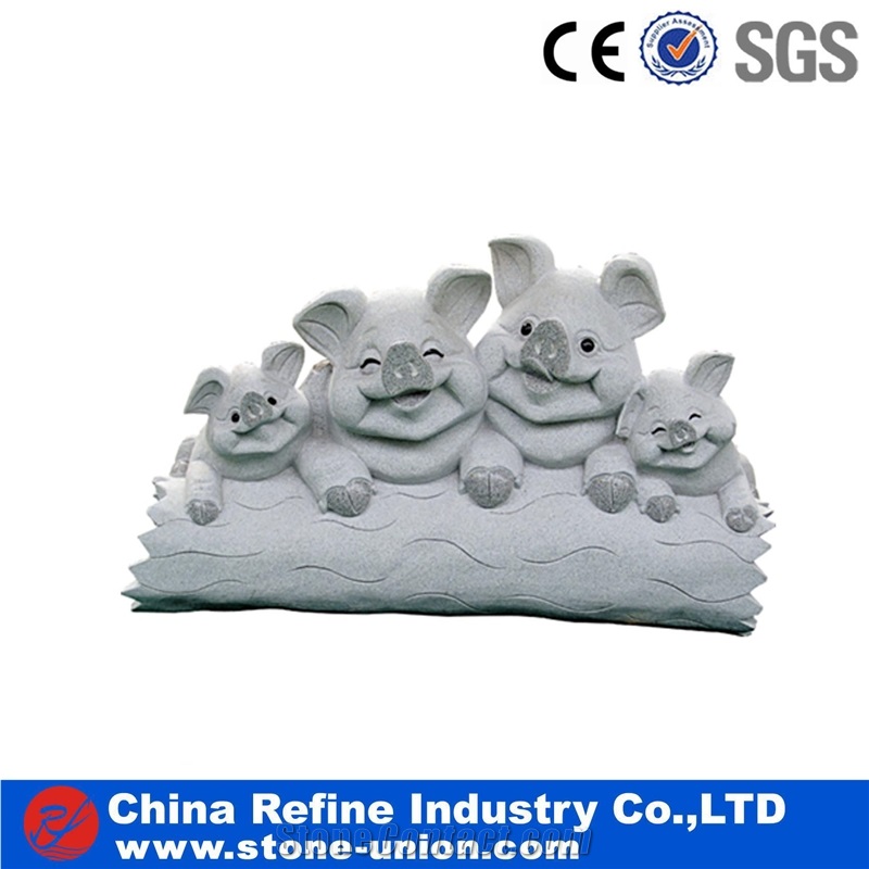 Pig Sculptures, Animal Sculptures, Granite Statues, Stone Sculptures, Handcarved Sculptures