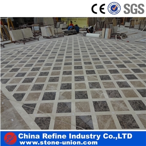 Square Customized Design Lobby Floor Marble Waterjet Medallion,Polished Water Jet Medallions Inlay Flooring Tiles