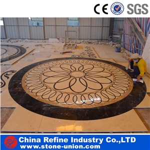 Waterjet Cut Inlay Marble Inlay Flooring Design,Carpet Medallion,Round Water Jet Medallions Inlay Flooring Tiles