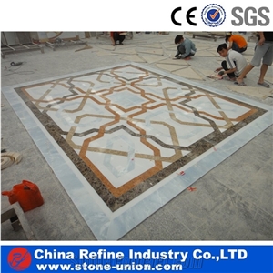 Waterjet Marble Carpet Medallions Pattern for Home Decoration,Polished Round Water Jet Medallions Inlay Flooring Tiles