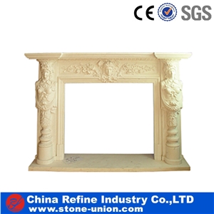 Western Style Fireplace,China Marble Fireplace,Modern Sculptured Fireplace