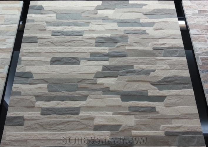 Z-Shaped Green Slate Culture Stone, Western Style Tiles