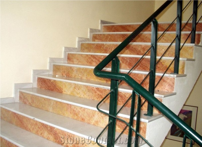 veria marble stairs & steps, white marble stair risers, staircases