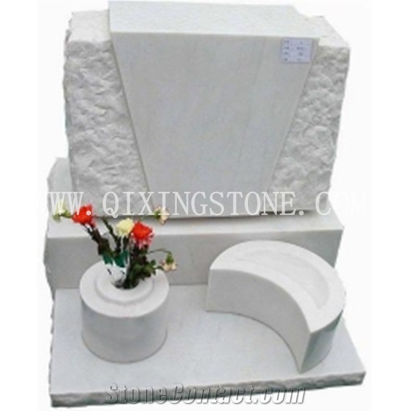 White Marble Tombstone and Monument