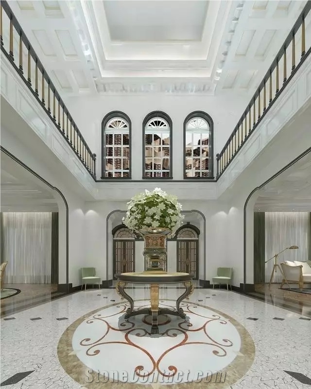Marble Waterjet Medallions Floor Design Pictures / Marble Floor Design / Marble Medallions Art for Floor