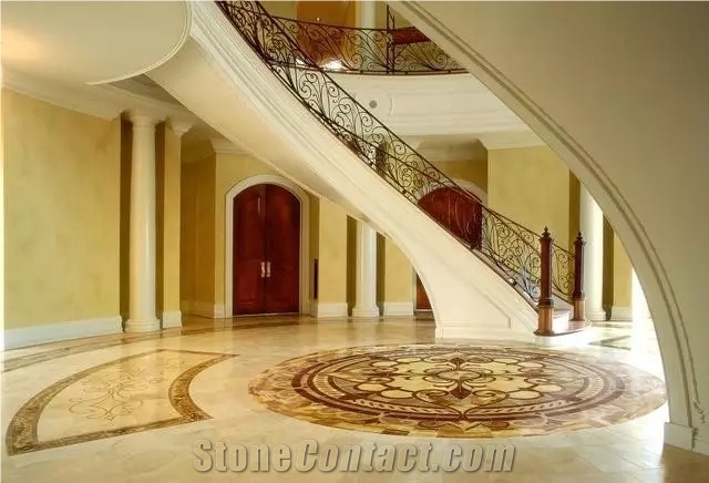 Marble Waterjet Medallions Floor Design Pictures / Marble Floor Design / Marble Medallions Art for Floor