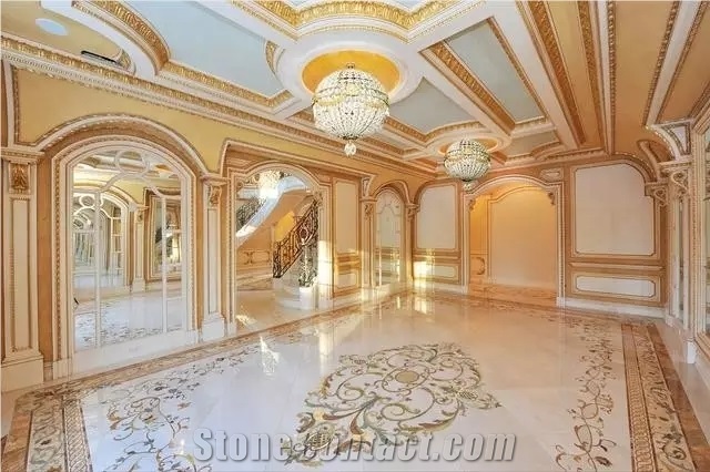 Marble Waterjet Medallions Floor Design Pictures / Marble Floor Design / Marble Medallions Art for Floor