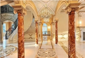 Marble Waterjet Medallions Floor Design Pictures / Marble Floor Design / Marble Medallions Art for Floor