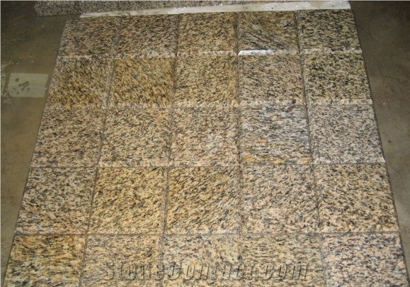 China Tiger Skin Yellow Granite Tiles G717 Giallo Yellow Granite Polished Tiles for Floor Covering