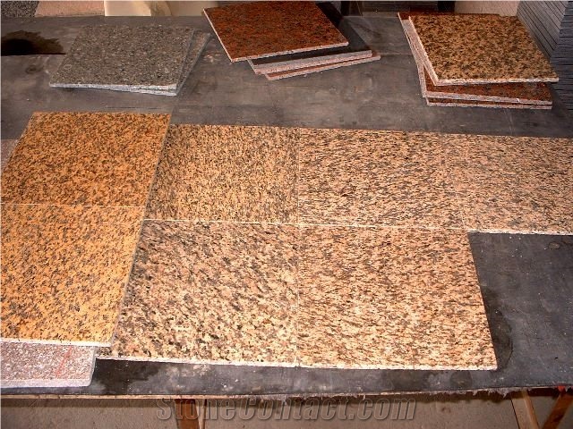 China Tiger Skin Yellow Granite Tiles G717 Giallo Yellow Granite Polished Tiles for Floor Covering