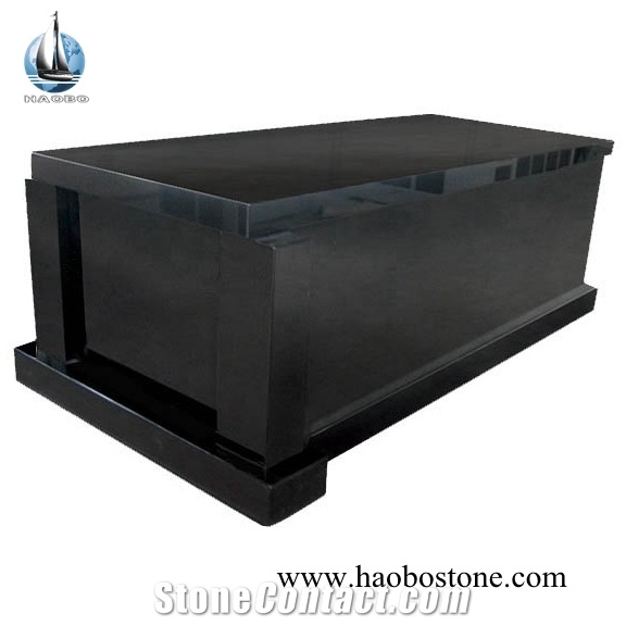 All Black Granite One Crypt Mausoleum