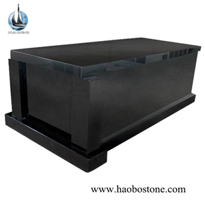 All Black Granite One Crypt Mausoleum