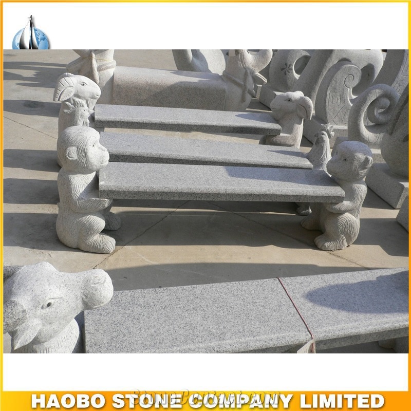 Cheap G603 Granite Garden Stone Animal Bench