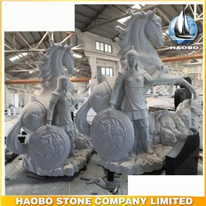 Chevalier, White Granite Human Sculpture & Statue