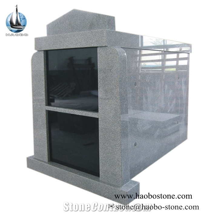 G633 Granite Double Crypts Stacked Mausoleum