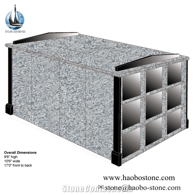 G633 Gray Granite 9 Crypts Communal Mausoleums