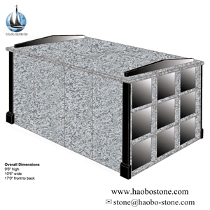 G633 Gray Granite 9 Crypts Communal Mausoleums