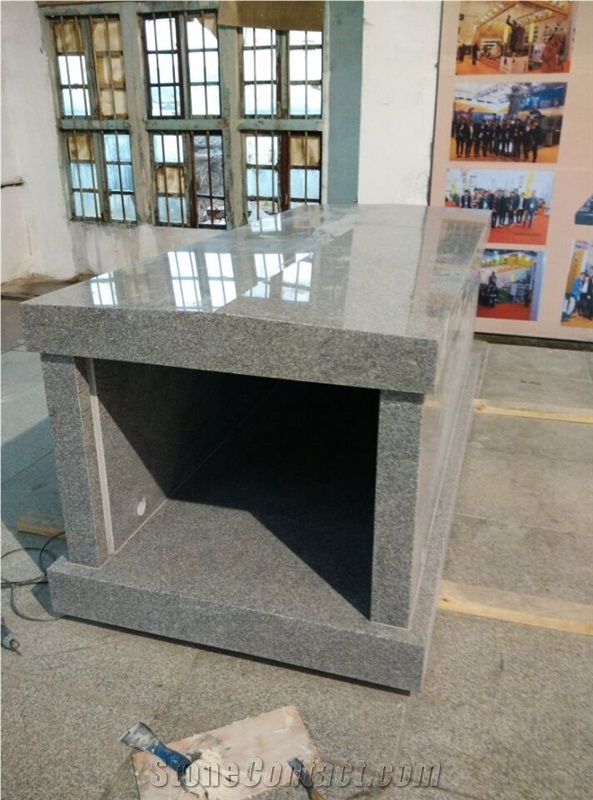 Natural G603 Grey Granite One Crypt Mausoleum