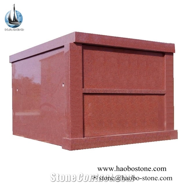 Red Granite 4 Person Private Family Mausoleums