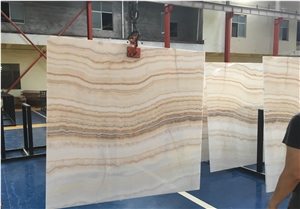 Vallia Onyx Slab, Polished Wooden Onyx Slab