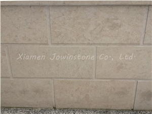 Honed Vratza Beige Limestone /Bulgaria Beige Limestone with "I" Shape Wall Covering
