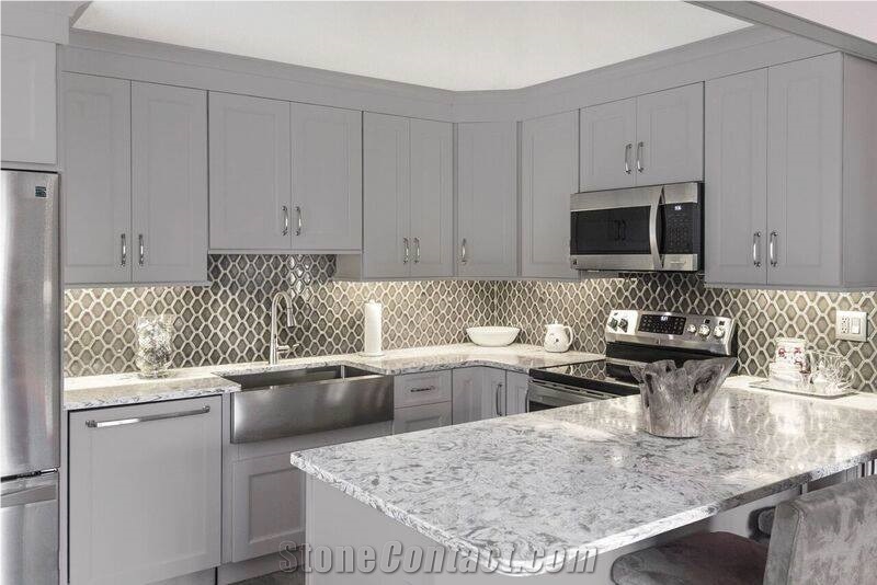 Bestone Quartz Stone Size 3200*1600 or 3000*1400 for Pre-Fabricated Kitchen Tops with Various Edge Profiles