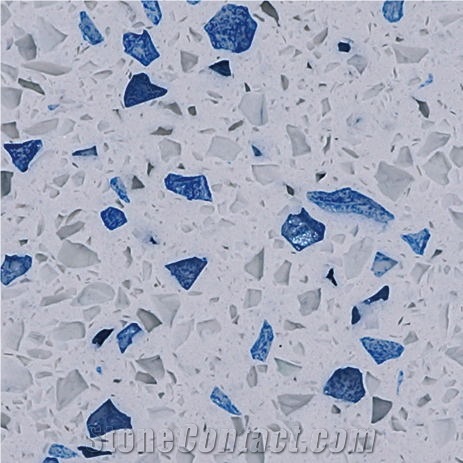 Blue Grain Quartz Slab, Fleck Quartz Stone