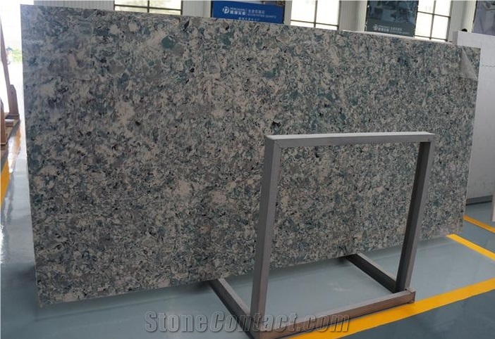 Colorful Green Granite Quartz Slab, Quartz Stone