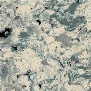 Colorful Green Granite Quartz Slab, Quartz Stone
