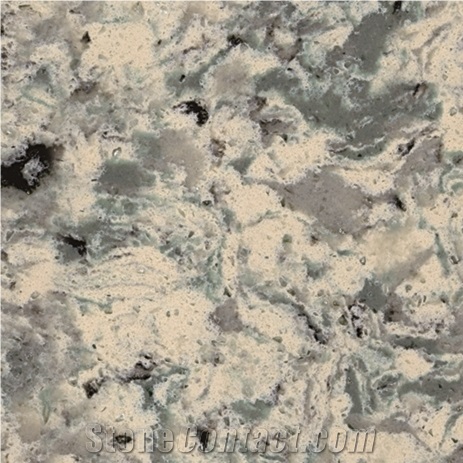 Colorful Green Quartz Stone Slabs,China Artificial Stone, Solid Surface Stone