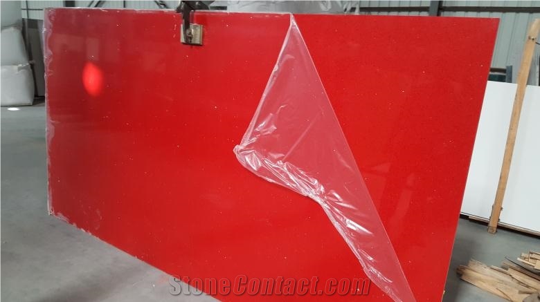 Crystal Red Quartz Slabs/ Quartz Stone
