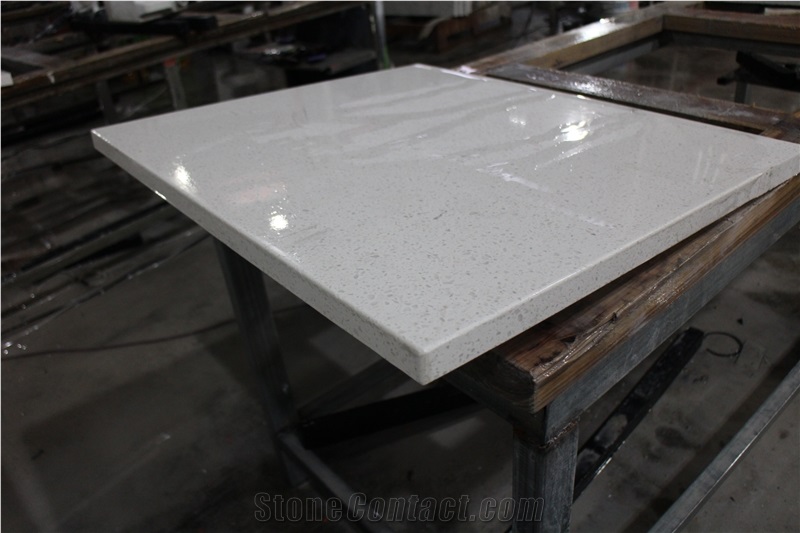 Jade Spot White Quartz Stone Bath Countertop, Fabricated Quartz Stone Countertop Top & Bath Vanity, Solid Surface Quartz Bath Vanity Top