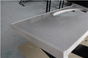 Jade Spot White Quartz Stone Bath Countertop, Fabricated Quartz Stone Countertop Top & Bath Vanity, Solid Surface Quartz Bath Vanity Top