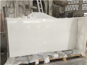 Jade Spot White Quartz Stone Bath Countertop, Fabricated Quartz Stone Countertop Top & Bath Vanity, Solid Surface Quartz Bath Vanity Top