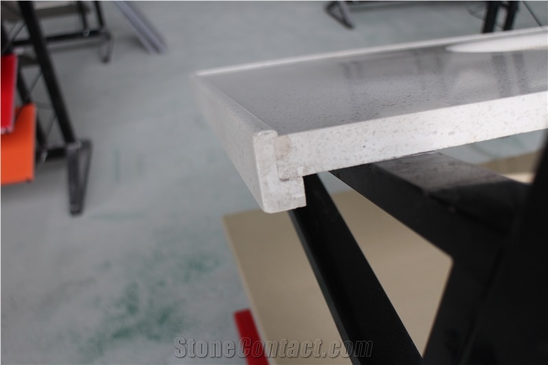 Jade Spot White Quartz Stone Bath Countertop, Fabricated Quartz Stone Countertop Top & Bath Vanity, Solid Surface Quartz Bath Vanity Top