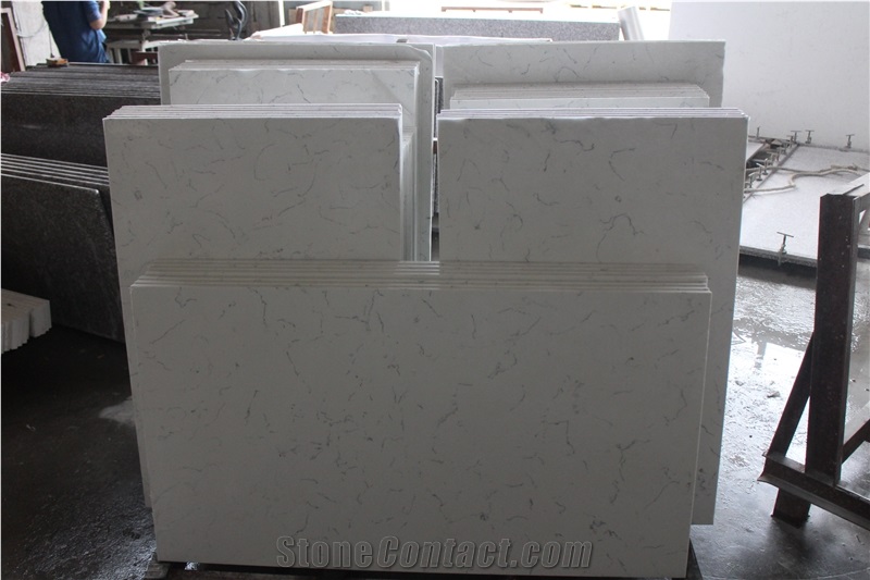 Middle White Quartz Stone Kitchen Countertop, Fabricated Quartz Stone Kitchen Counter Top, Solid Surface Quartz Stone Top,Quartz Stone Island