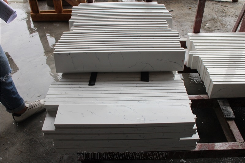 Middle White Quartz Stone Kitchen Countertop, Fabricated Quartz Stone Kitchen Counter Top, Solid Surface Quartz Stone Top,Quartz Stone Island