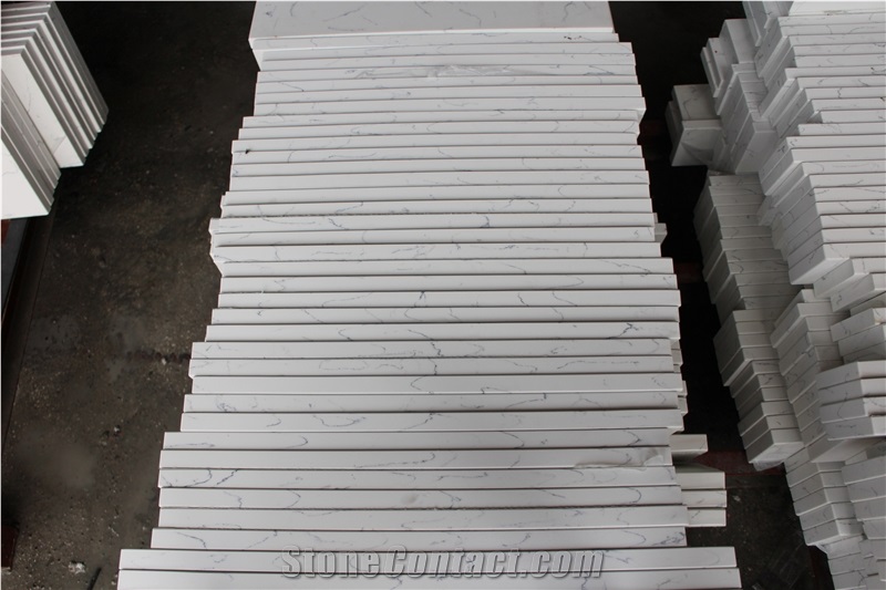 Middle White Quartz Stone Kitchen Countertop, Fabricated Quartz Stone Kitchen Counter Top, Solid Surface Quartz Stone Top,Quartz Stone Island