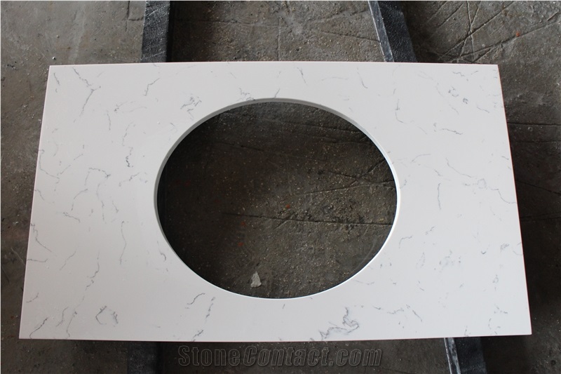 Middle White Quartz Stone ,Quartz Bath Vanity Top