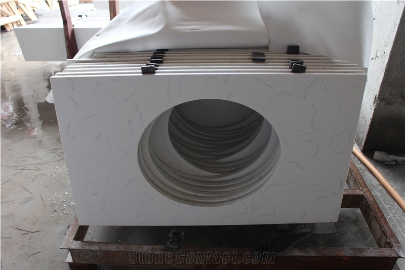 Middle White Quartz Stone ,Quartz Bath Vanity Top